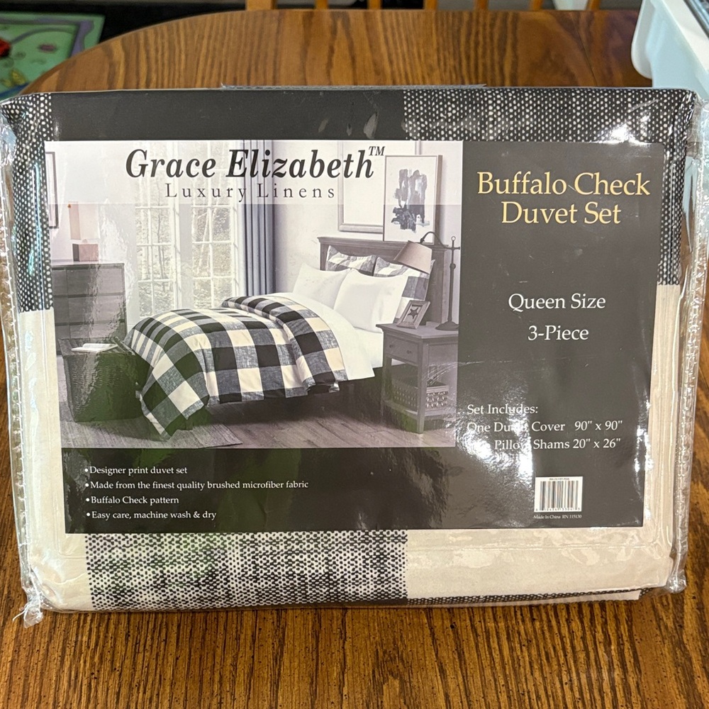 Buffalo Check Duvet Cover Set - Black and White